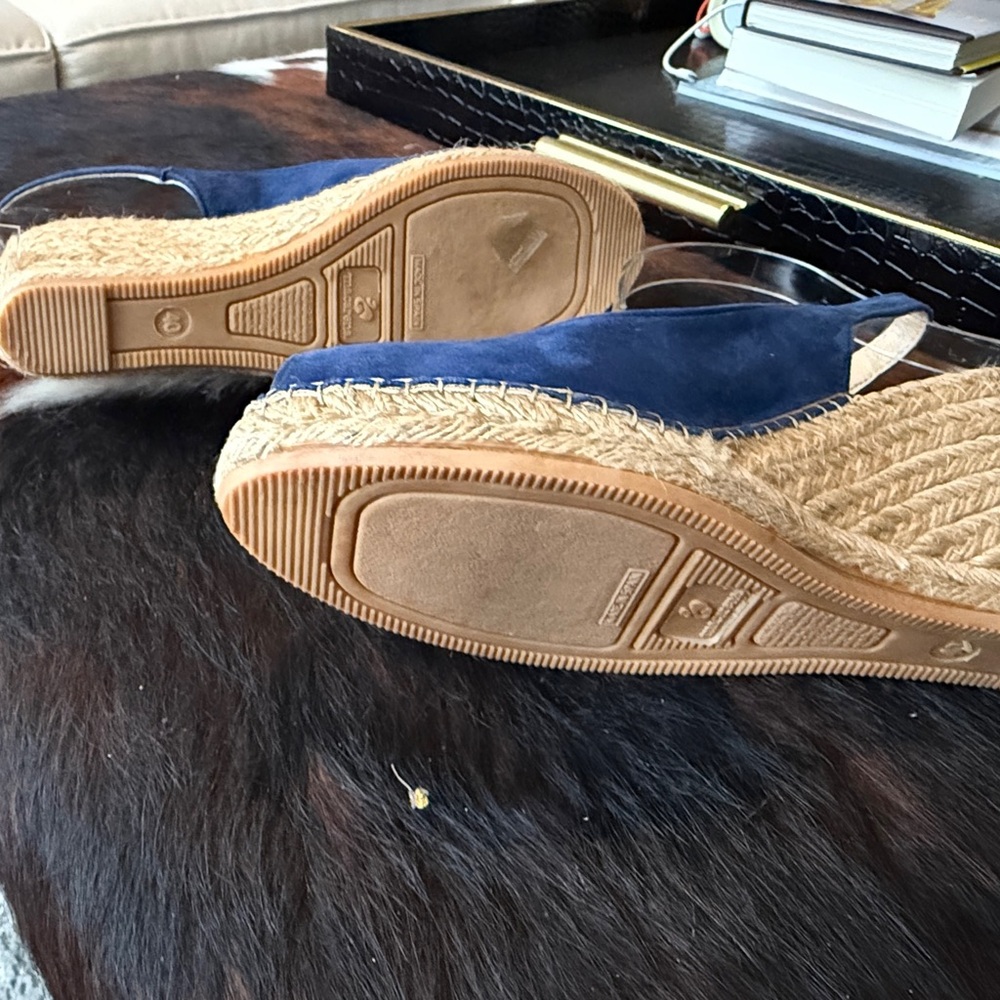 Macarena Carla Wedge Blue Suede Heels - Sz 40 (9) - Picture 8 of 8